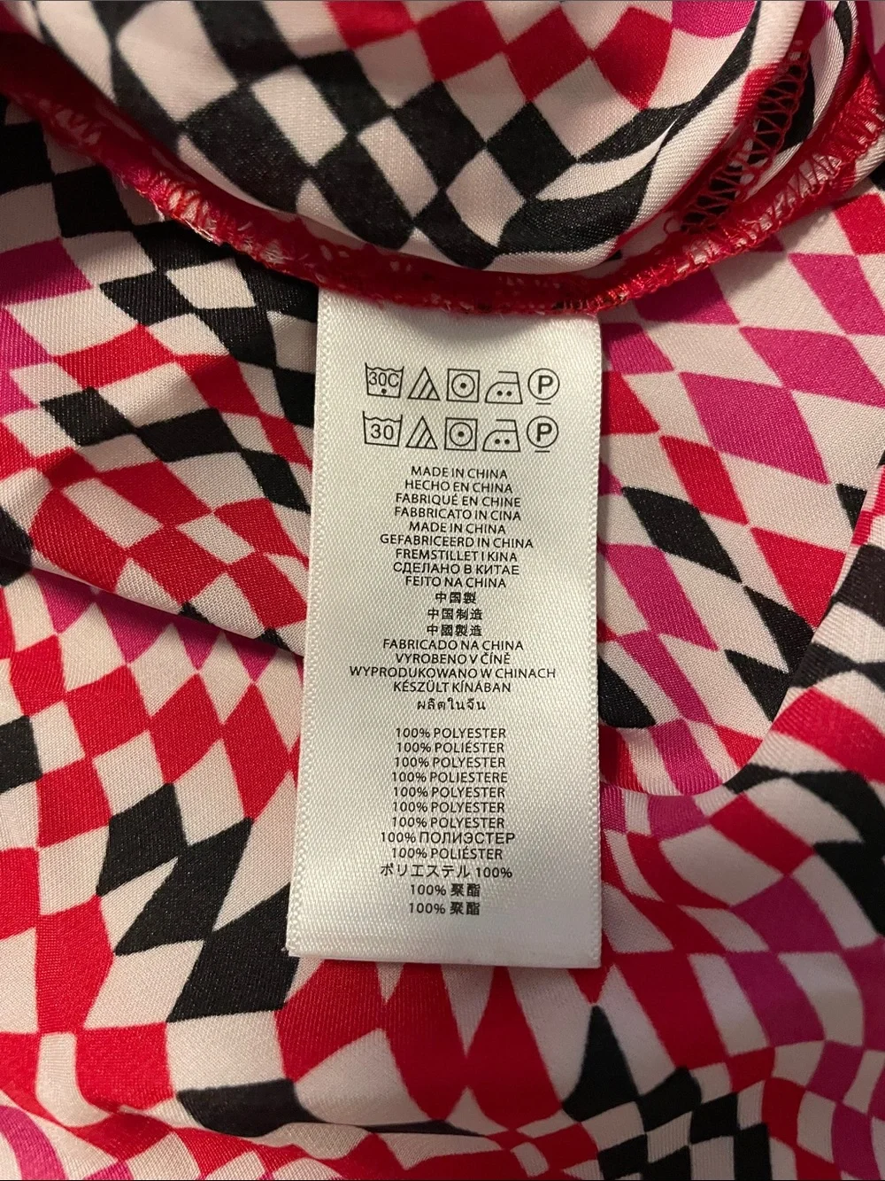 Michael Kors Pink Black White Geometric Tie-Hem Blouse